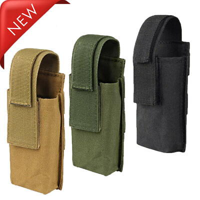 #ad Tactical Molle Flashlight Holder Belt Holster Flashlight Pouch Torch Carry Case $5.93