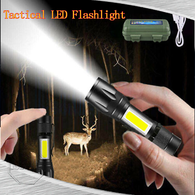 #ad LED Tactical Flashlight Super Bright Mini USB Rechargeable Camping Flashlight US $8.56