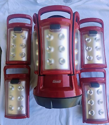 #ad Coleman Quad Multi Panel Lantern 200001150 w 4 Extra Lights $79.99