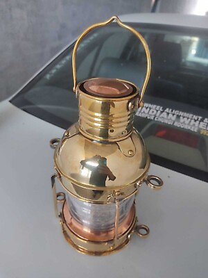 #ad #ad Antique Handmade Nautical Polished Brass Ship Lantern Anchor Oil LampBoat Light $71.00