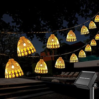 #ad Outdoor Solar String Lights 20led Gloden Bells Solar Lantern String Lights For G $17.52