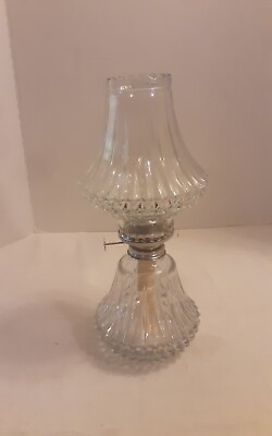 #ad Vtg Lamplight Farms Glass Kerosene Lantern W Original Top 13quot; Tall $51.74
