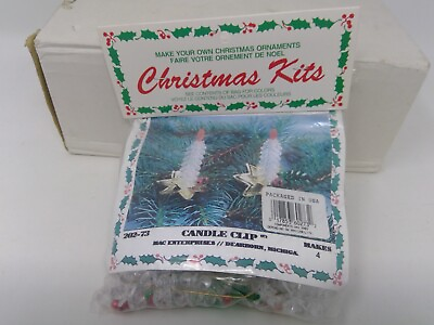 #ad Mac Enterprises Mary Maxim Christmas Ornament Kit Candle Clip $18.99