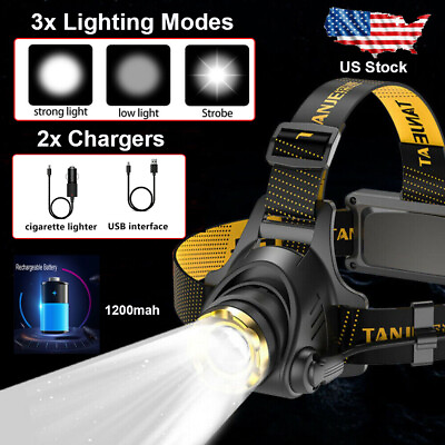#ad Super Bright 990000LM LED Headlamp Tactical HeadLight Flashlight Head Torch USB $11.99