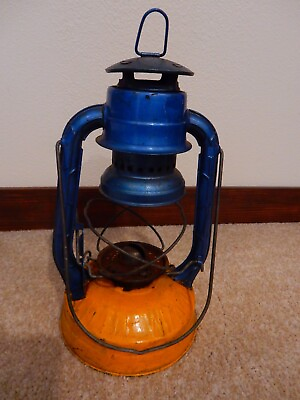 #ad Dietz Little Wizard vintage lantern blue amp; orange without globe $12.95