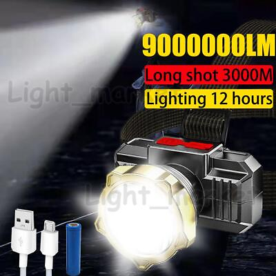 #ad #ad Super Bright LED Headlamp Rechargeable Flashlight Head Light Spotlight Torch New $6.35