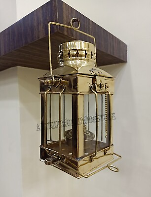 #ad Nautical Antique Brass Oil Lantern Maritime Vintage Style Hanging Ship Oil Lamp $69.99