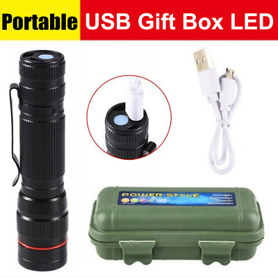 #ad #ad 120000lm TACTICAL FLASHLIGHT LED Super Bright Torch Lamp USB Rechargeable w Box $7.80