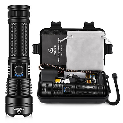 #ad Esgofo High Power Rechargeable Flashlight LED High Lumens Super Bright 20000... $37.90