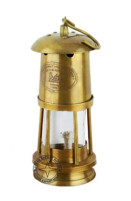 #ad #ad Antique Brass Table Lantern Glass Oil Lamp 7 inch Collectible Home Decorative NS $31.35