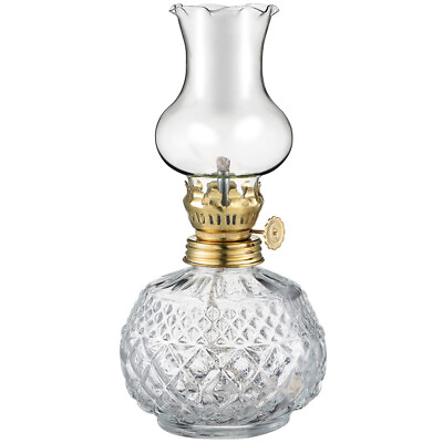 #ad Glass Kerosene Lamp Rustic Oil Lantern Vintage Candle Holder $19.38