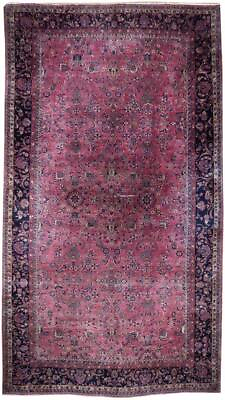 #ad 12x21 Plum Red Antique Traditional Saroouk QUALITY Rug 1930#x27;s 22044 $19477.50