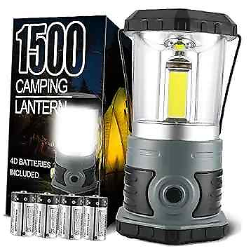 #ad LED Camping Lantern Battery Powered 1500 Lumen COB Camping Light 4*D $55.03