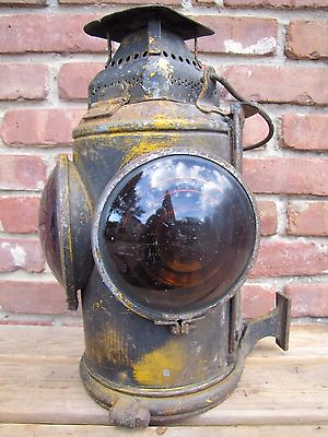 #ad PENNSYLVANIA RAILROAD ADLAKE CHICAGO Antique Oil Lantern w Burner PRR lamp $750.00