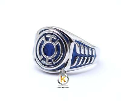#ad Blue Ring Silver Blue Lantern Ring Silver 925 Blue Ring Blue Lantern $72.00