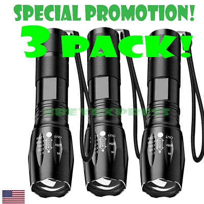 #ad Super Bright LED Tactical Military LED Flashlight Torch 5 Modes Zoomable $9.99