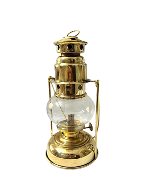 #ad Handmade Brass Oil Lamp 8 Inch Brass Finish Marine Oil Lantern Maritime $65.10