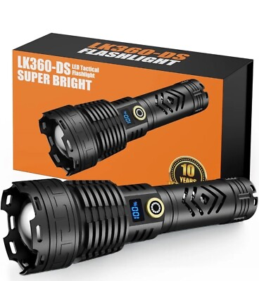 #ad High Lumens Rechargeable LED Flashlight Super Bright Tactical Waterproof 5 Modes $50.00