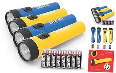 #ad LED Flashlights 4 Pack Bright Flashlights for 4 pack Yellow Blue 4 Pack $15.24