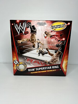 #ad WWE RAW Superstar Ring Playset Spring Loaded Mat Pro Tension Ropes 2010 Mattel $29.99