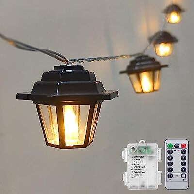 #ad Lantern String Lights Battery Powered 7Ft 10 LED Mini Retro Lantern Lights wi... $22.50