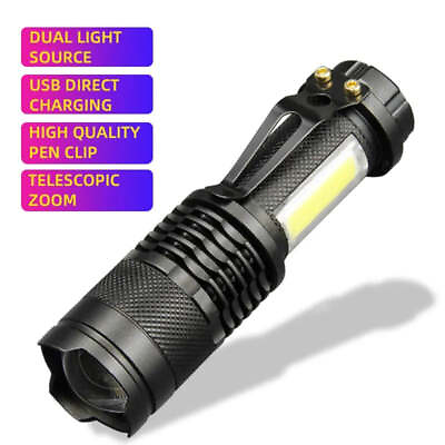#ad Mini XPE COB Lamp Bead LED Flashlight Rechargeable $14.29