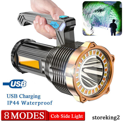 #ad High Powered 22000000LM LED Flashlight Super Bright Torch USB Rechargeable Lamp $9.29
