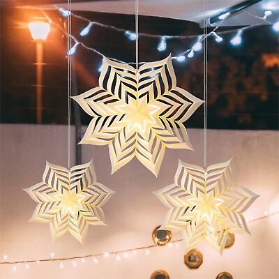 #ad White Paper Star Lantern Cut Out Paper Star Lantern 3 Sizes Including 13.7 ... $25.66
