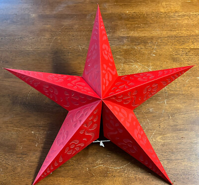#ad Solid Red Cut Out Paper Star Lantern Hanging Decoration $14.99