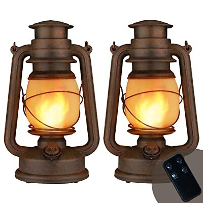 #ad Led Vintage Lantern Battery Operated Lanterns Rustic Hanging Lantern Outdoor ... $52.65