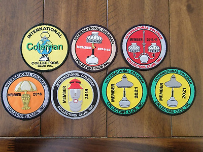 #ad Coleman Lanterns International Collectors Club Patches Lot of 7 $149.99