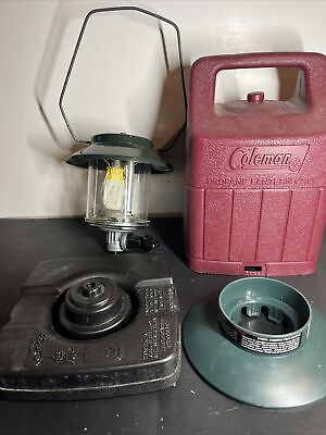 #ad Coleman Double Mantle Propane Lantern with Maroon Case *free Shipping* $37.99