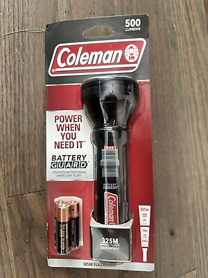 #ad Coleman 500 Lumens 325 Meter Flashlight with Battery Guard Camping Outdoor Hike $18.99