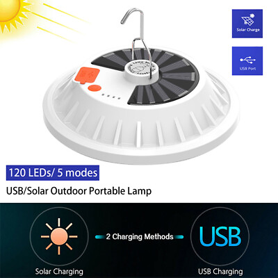 #ad Solar Powered Tent Light LED Night Lamp Rechargeable Lantern For Outdoor Camping GBP 11.84