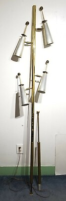 #ad Rare Raymond Loewy Stiffel Mid Century Modern Atomic Futura Tension Pole Lamp $1889.30