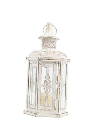 #ad Decorative Candle lantern 10inch High Vintage Style Hanging Lantern 10“h White $37.31
