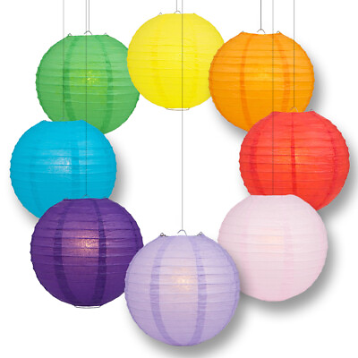 #ad Set of 6 Assorted Color Chinese Japanese Paper Lanterns 8quot; 10quot; 12quot; 14quot; 16quot; $14.99