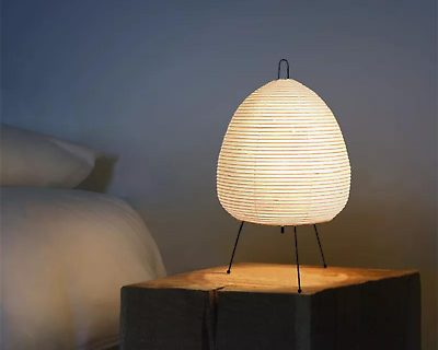 #ad Japanese Wabi Sabi Rice Paper Lantern Led Table Lamp $80.00