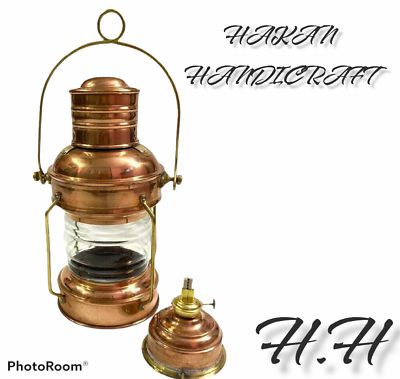 #ad Nautical Ship Lamp 10quot; Copper Oil Lantern Vintage Boat Light Decor Home Decor $67.00