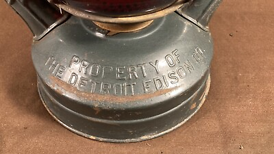 #ad #ad Antique Dietz Monarch Lantern Fount Embossed Property of Detroit Edison $185.00