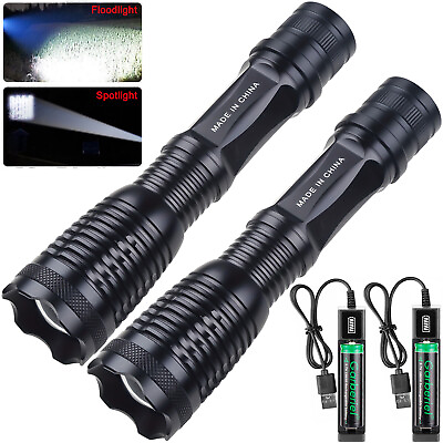 #ad #ad Zoom Police Tactical LED Flashlight Super Bright 5Mode Torch Lamp Camping Hiking $23.99