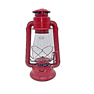#ad Vintage DIETZ Junior No 20 Red Kerosene Lantern Lamp w Glass Globe 12.5 in tall $19.99