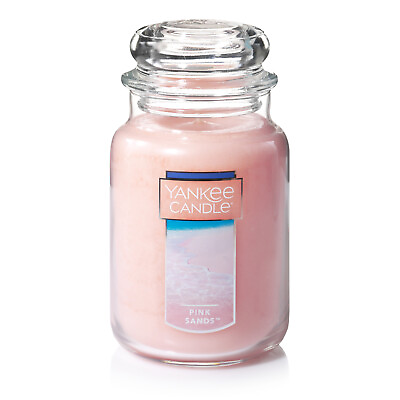 #ad Yankee Candle Pink Sands 22 oz Original Large Jar Scented Candle Portable $15.39
