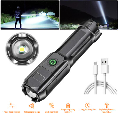 #ad Super Bright 999000000 LM LED Torch Tactical Flashlight Lantern Rechargeable US $8.99