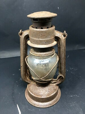 #ad Vintage Old Rustic Hand Forged Iron Oil Kerosene Hanging Lantern Lamp $70.00