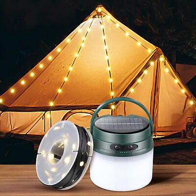 #ad Solar Camping Lantern with String Lights 33ft Light Strip Easily Store 3600... $39.69