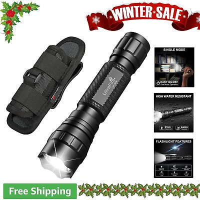 #ad High Lumen Tactical Flashlight with Holster Waterproof amp; Durable 1000 Lumens $44.99