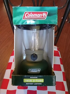 #ad Coleman Lantern twin u tube Battery Powered rugged Camping Lantern NEW $39.99
