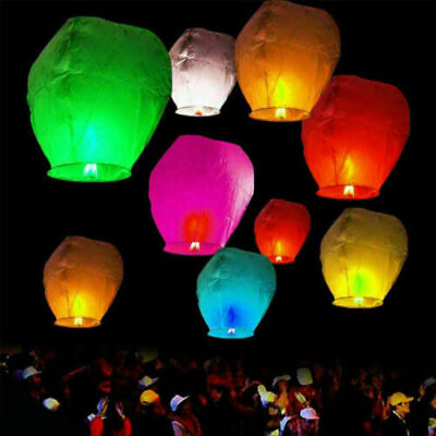 #ad #ad 10PC Degradable Lanterns Paper Wish Lamp Candle Party Holiday Gift Wedding $19.83