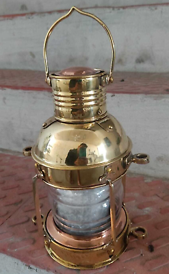 #ad Beautiful Nautical Polished Brass Ship Lantern Anchor Handmade Lamp $72.62